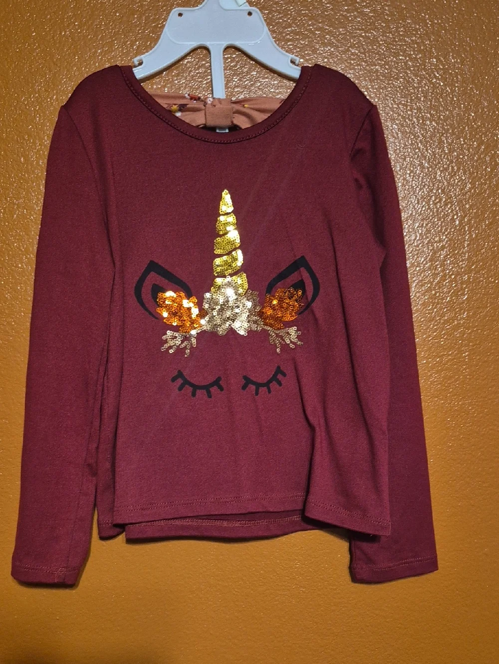 btween Rust Orange Floral Girls Matching Set, Size4 - Picture 3 of 8